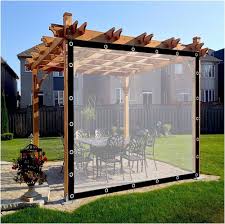 Cortina Transparente Impermeable para Exteriores con Puertas de Cremallera