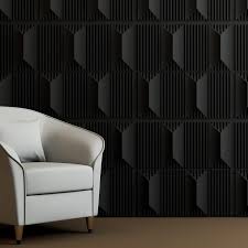 Paneles 3D de PVC Negro para Decoración Interior