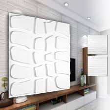 Paneles 3D de PVC Blanco - Revestimiento de Pared Efecto Piedra