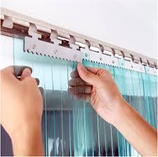 Cortinas de Lamas de PVC Transparente Azul para Aislamiento