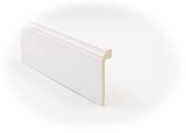 Cubre Rodapié Moldurado Blanco de PVC Hidrófugo - 10cm