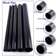 Tubo de PVC Negro 50 cm - 2 Uds. para Acuario y Jardín