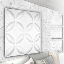 Paneles de Pared 3D Blancos con Motivos Florales - Paquete Económico HD038