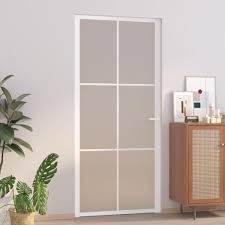 Puerta Interior de Cristal Blanco Mate 93x201.5 cm